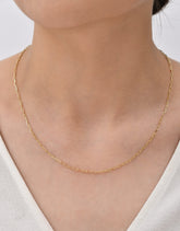 Thin Paperclip - 14K Solid Gold Chain Necklace - Thickness 2.15 mm