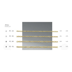 Thin Paperclip - 14K Solid Gold Chain Necklace - Thickness 2.15 mm