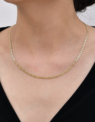Solid 14K Gold Necklace Choker Polo Link Chain