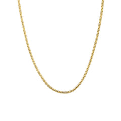 قلادة أصلية من الذهب عيار 14 قيراطًا على شكل سلسلة دائرية