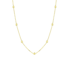 فورسي روزاريو - قلادة سلسلة من الذهب الحقيقي عيار 14 قيراطًا - سمك 2.50 مم