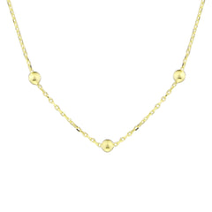 فورسي روزاريو - قلادة سلسلة من الذهب الحقيقي عيار 14 قيراطًا - سمك 2.50 مم