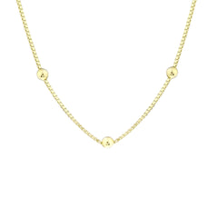 مكعب روزاريو - قلادة سلسلة من الذهب الصلب عيار 14 قيراطًا - سمك 2.50 مم