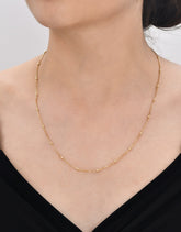 مكعب روزاريو - قلادة سلسلة من الذهب الصلب عيار 14 قيراطًا - سمك 2.50 مم