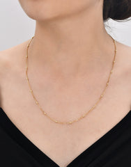 مكعب روزاريو - قلادة سلسلة من الذهب الصلب عيار 14 قيراطًا - سمك 2.50 مم