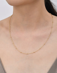 2.5 mm Wheat Spiga Espiga Chain Necklace 16 inch 18-inch Length with balls