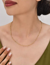 قلادة سلسلة من الذهب الصلب عيار 14 قيراطًا من بوب كورن روزاريو - سمك 3.00 مم