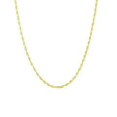 حبل آلي - قلادة سلسلة من الذهب الصلب عيار 14 قيراطًا - سمك 1.11 مم