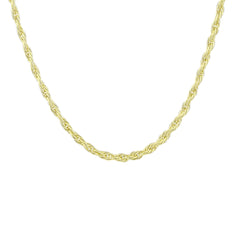 حبل آلي - قلادة سلسلة من الذهب الصلب عيار 14 قيراطًا - سمك 1.11 مم