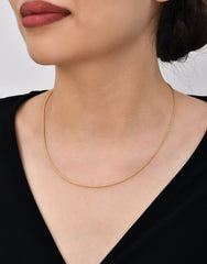 حبل آلي - قلادة سلسلة من الذهب الصلب عيار 14 قيراطًا - سمك 1.11 مم