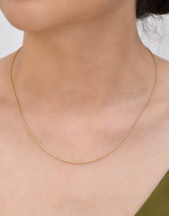 Spiga Rolled - 14K Solid Gold Chain Necklace - Thickness 0.76 mm
