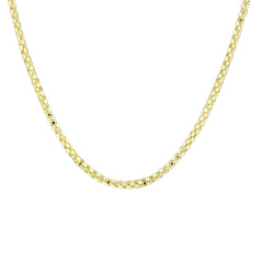 قلادة سلسلة من الذهب الصلب عيار 14 قيراطًا - نقشة الفشار - سمك 1.40 مم