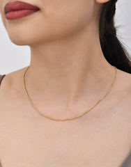 قلادة سلسلة من الذهب الصلب عيار 14 قيراطًا - نقشة الفشار - سمك 1.40 مم