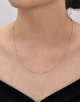 قلادة فورزنتينا أسطوانية الشكل - سلسلة من الذهب الصلب عيار 14 قيراطًا - سمك 1.50 مم