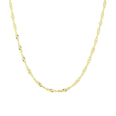 Singapore Twist - 14K Solid Gold Chain Necklace - Thickness 0.90 mm