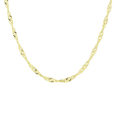 Singapore Twist - 14K Solid Gold Chain Necklace - Thickness 0.90 mm