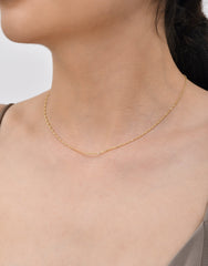 Singapore Twist - 14K Solid Gold Chain Necklace - Thickness 0.90 mm
