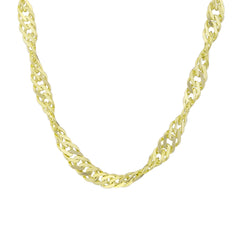 سلسلة سنغافورة - قلادة من الذهب الصلب عيار 14 قيراطًا - قطر 3.85 مم