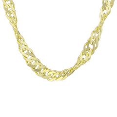 سلسلة سنغافورة - قلادة من الذهب الصلب عيار 14 قيراطًا - قطر 3.85 مم