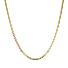 قلادة سلسلة من الذهب الصلب عيار 14 قيراطًا بتصميم متعرج مسطح - قطر 2.95 مم