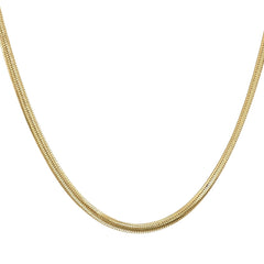 قلادة سلسلة من الذهب الصلب عيار 14 قيراطًا بتصميم متعرج مسطح - قطر 2.95 مم