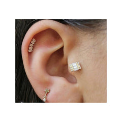 Single Stone Snake 14K Gold Tragus Piercing