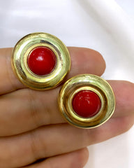 أقراط دائرية هندسية مضلعة | أقراط بأحجار كبيرة | أقراط بسيطة