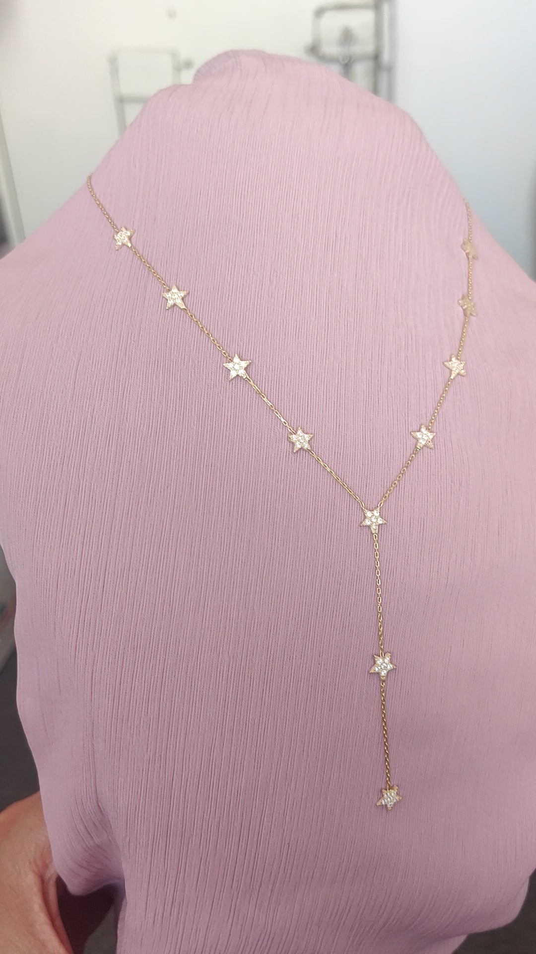 Star Y Necklace Gold, Minimalist Celestial Pendant, 16-18 Inch Adjustable