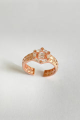 Baguette Stone Hexagon Silver Ring