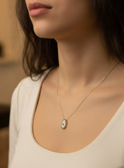 Evil Eye Silver Necklace - Handcrafted 925 Sterling Silver Protection Charm