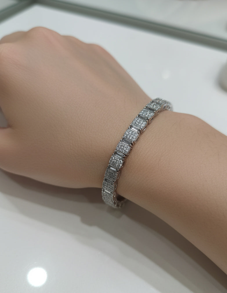 Sterling Silver CZ Tennis Bracelet – Dainty 925 Silver Jewelry Gift for Her for everyday