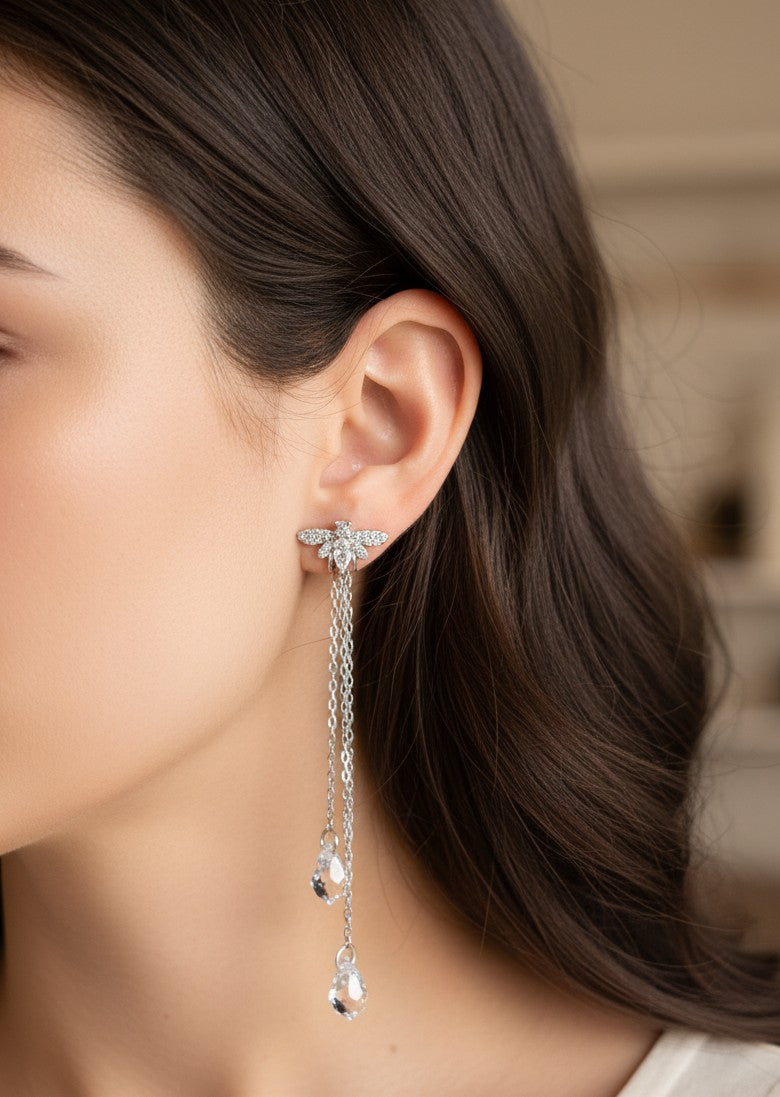 Dainty 925 Silver Drop Earrings – Handmade Chain Jewelry Gift