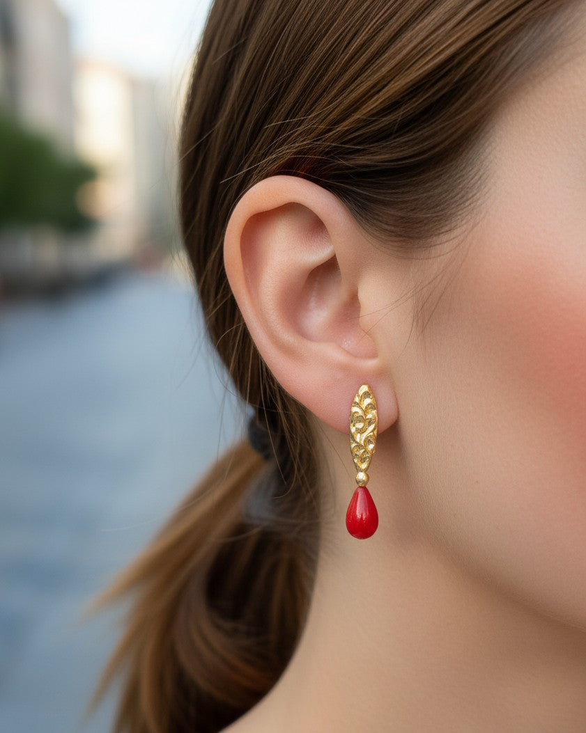 925 Silver Pear Stud Earrings – Handmade Dainty Jewelry Gift
