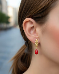 925 Silver Pear Stud Earrings – Handmade Dainty Jewelry Gift
