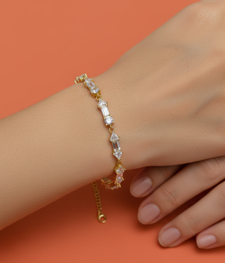 White Stone Elegant Shine Bracelet – Timeless Jewelry Gift
