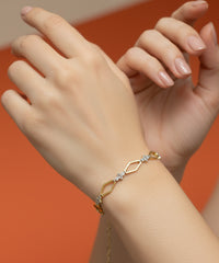 Sterling Silver White Stone Shine Bracelet – Simple Elegant Design