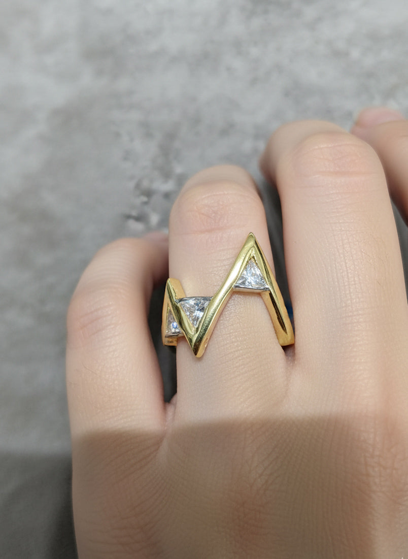 Adjustable Sterling Silver Zircon Ring – Minimalist Sparkling Jewelry