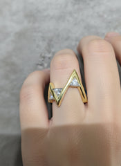 Adjustable Sterling Silver Zircon Ring – Minimalist Sparkling Jewelry