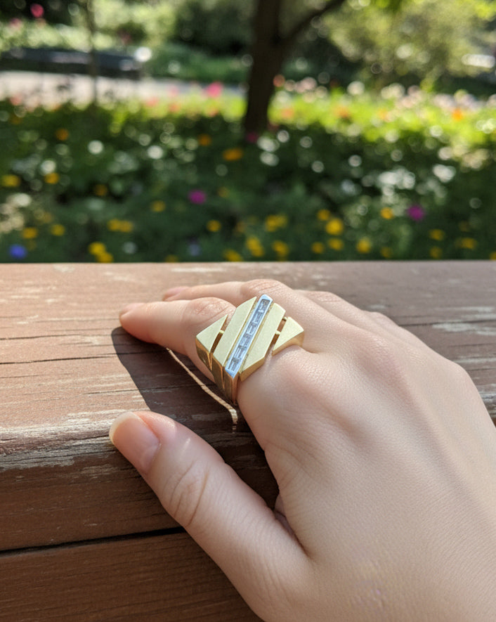 Silver Square Shape Ring – Elegant Minimalist Jewelry Gift - Adjustable