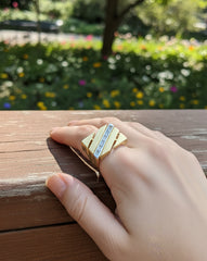 Silver Square Shape Ring – Elegant Minimalist Jewelry Gift - Adjustable