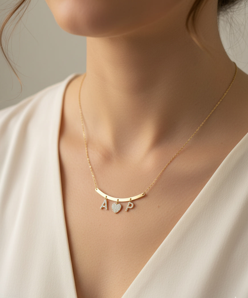 Custom Name Sterling Silver Necklace with Sparkling Zircon – Personalized Gift