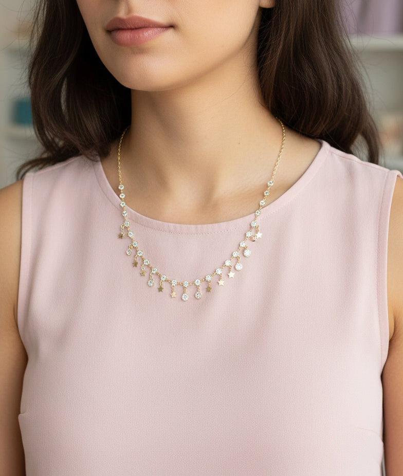 Elegant 925 Silver Drop Necklace for Women