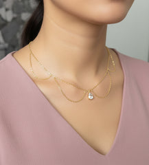 Modern 925 Silver Floating Solitaire Necklace – Minimal Everyday Jewelry