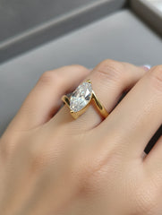 Adjustable 925 Silver White Zircon Ring – Gift for Her