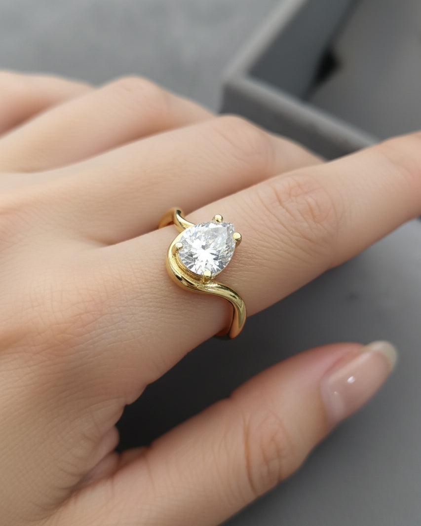 White Cubic Zirconia Sterling Silver Ring – Bridesmaid Gift Ring