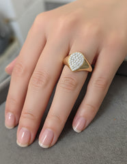Sterling Silver Heart Pinky Ring with White Zircon