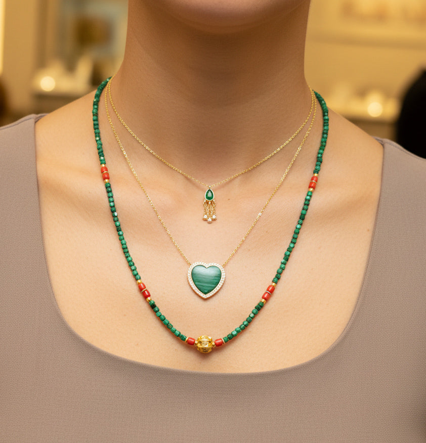 Natural Emerald Silver Necklace – Sterling Silver Genuine Emerald Pendant, Dainty Gemstone Necklace, May Birthstone Gift for Her