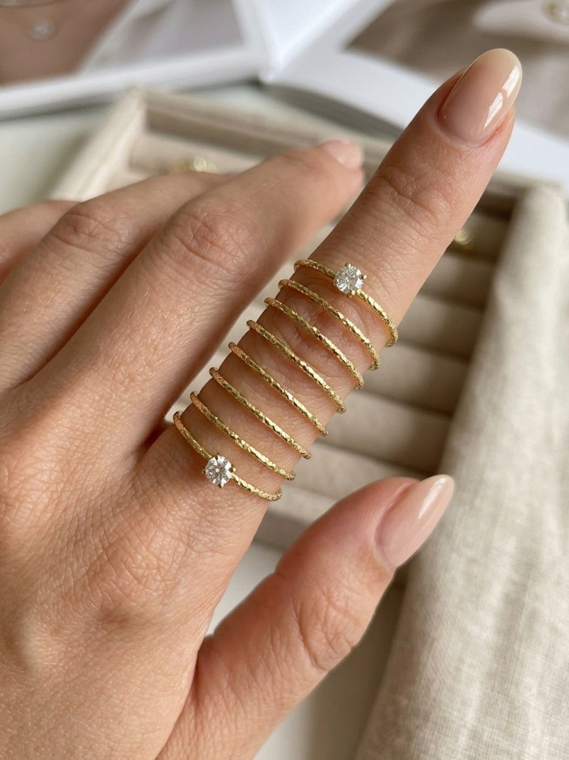 Sterling Silver Spiral CZ Ring – Handmade Cubic Zirconia Swirl Band Ring, Dainty Minimalist Everyday Jewelry Gift for Her