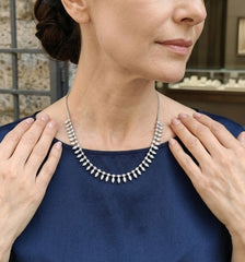 Sterling Silver 925 Zircon Necklace | Marquise Cut Tennis Pendant | Dainty Statement Jewelry