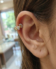 Gold Ear Cuff Earrings, 925 Sterling Silver Non Pierced Cuff, Baguette Cubic Zirconia C Shape Earring, Gift for Her